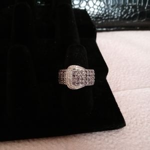 Indian Ocean Blue Apatite Buckle Ring